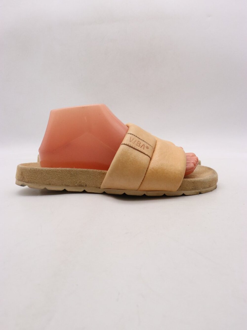 VIBAe Porto Sandals Tan Leather Slides Women's 11 Men's 8 EU 41 Ergonomic Shoes - Picture 2 of 8